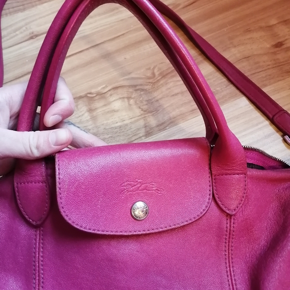 ** SOLD ** ๐ LONGCHAMP Le Pliage Cuir in Pink, size Small - Picture 2 of 13